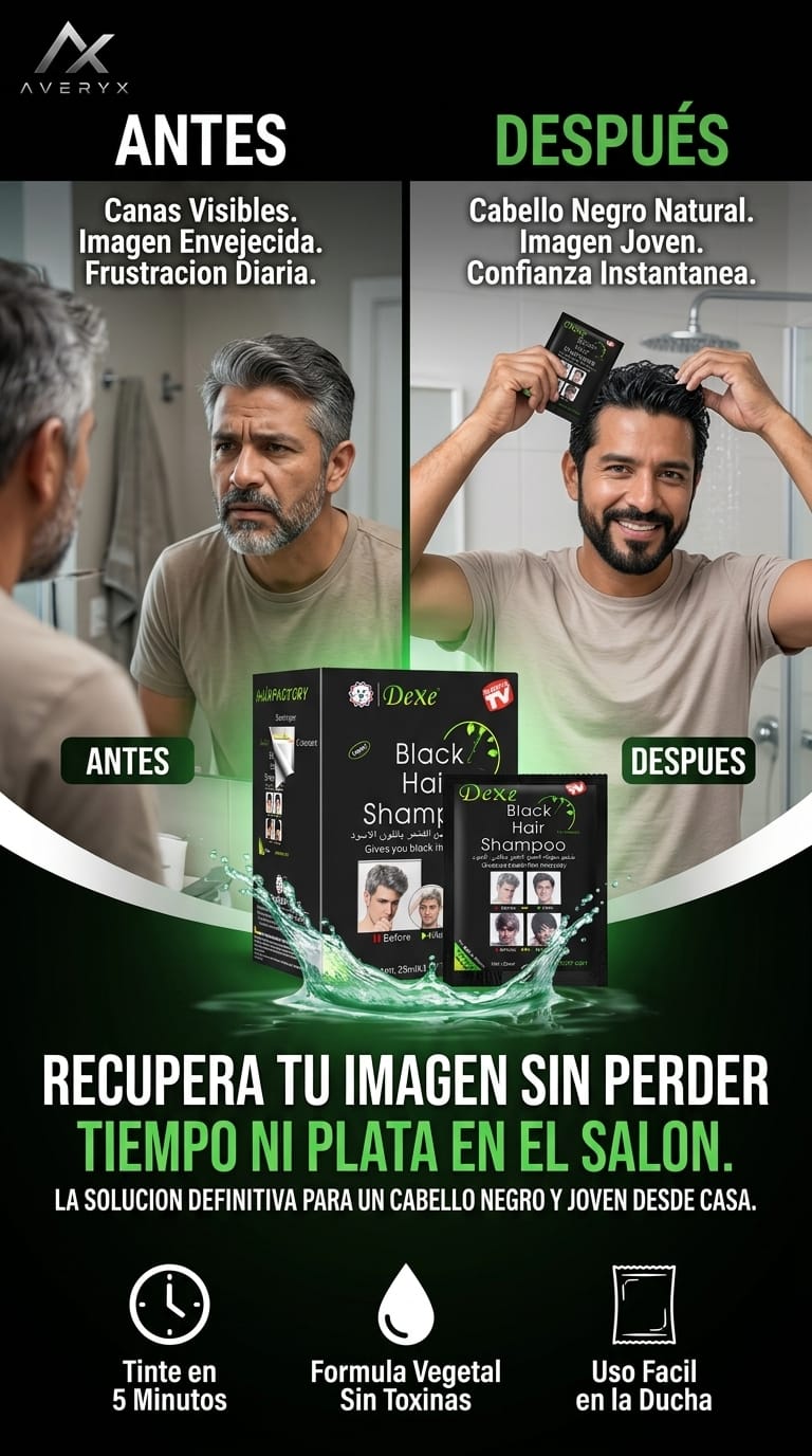 Antes y después Shampoo Tinte Dexe